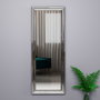 Hanah Home Espejo de Muelle Marco Plateado Elegante 40x105 cm, 100% MDF, Espejo Ecológico Flotal-E